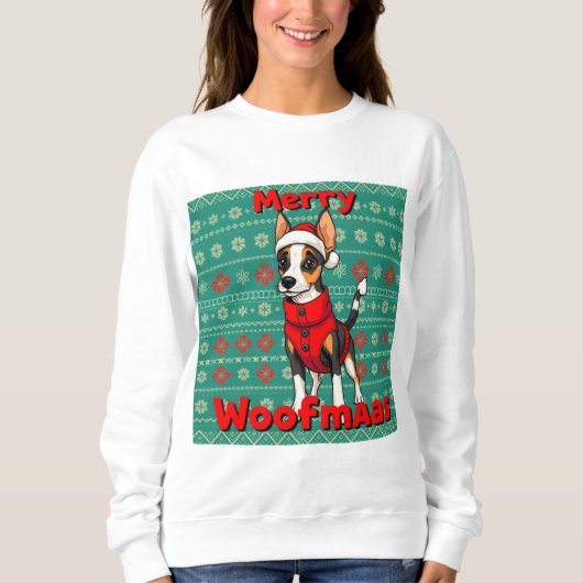 Sweatshirt Toy Fox Terrier Merry Woofmas (Devant)