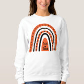 Sweatshirt Trace ou Enseigner orange noir Halloween boho arc- (Devant)