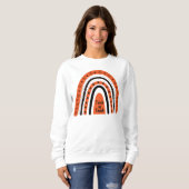 Sweatshirt Trace ou Enseigner orange noir Halloween boho arc- (Devant entier)