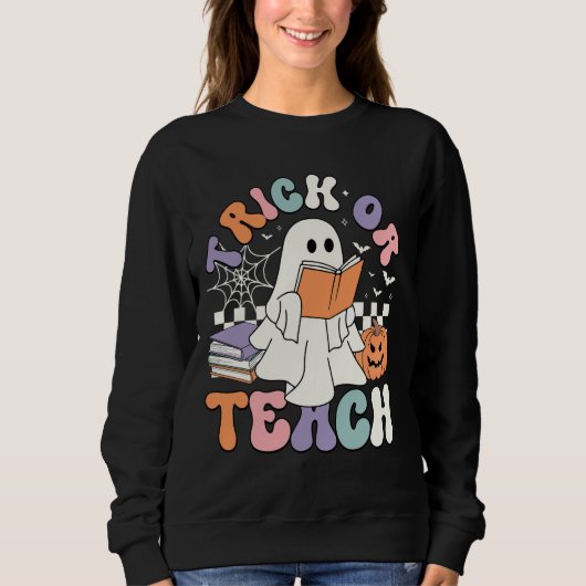 Sweatshirt Tracer Ou Enseigner Éffrayant Enseignant Cute Fant (Devant)