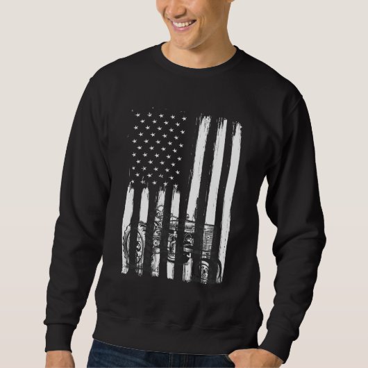 Sweatshirt Tracteur agricole américain Drapeau Patriotique US (Devant)