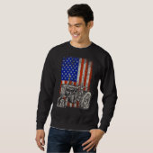 Sweatshirt Tracteur américain Drapeau Patriotique Fermier Qua (Devant entier)