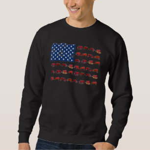 Sweatshirt Tracteur American Flag Farmer