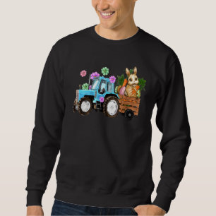 Sweatshirt Tracteur de lapin mignonne ferme Carottes de chass