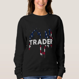 Sweatshirt Trader USA US American Flag Formation de chandelie