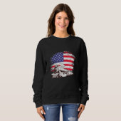 Sweatshirt Train Locomotive Engine Usa Drapeau Américain 4e D (Devant entier)