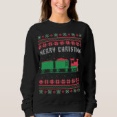 Sweatshirt Train Railroad Chaud de Noël moche (Devant)