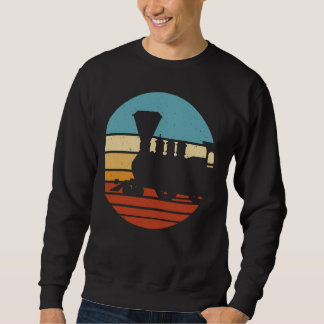 Sweatshirt Trains Locomotive Train Vintage Sunset 1