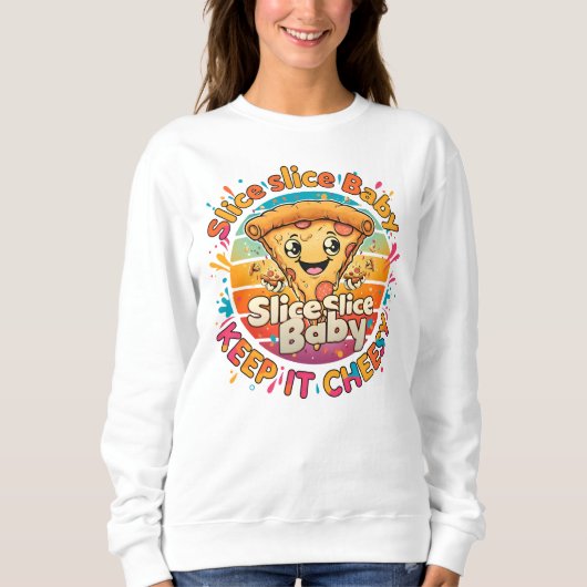 Sweatshirt Trancher Bébé - Pizza amusante (Devant)