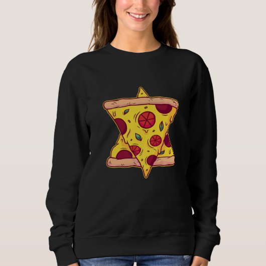 Sweatshirt Tranches de pizza pentagramme (Devant)