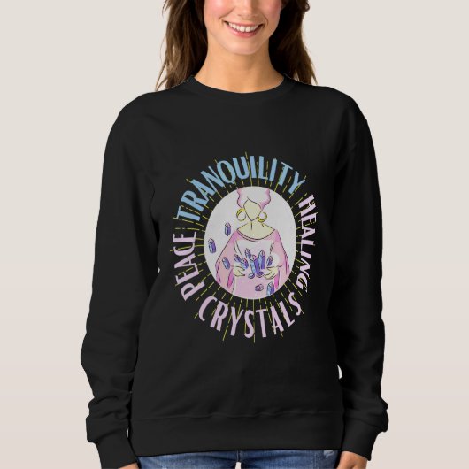 Sweatshirt Tranquillité Cristaux de guérison Pastel Colors D (Devant)