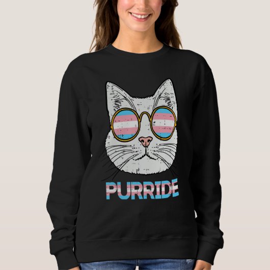 Sweatshirt Trans Pride Cat Purride Transgender Flag Lgbt Men  (Devant)