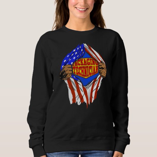 Sweatshirt Travail de héros de technicien de conditionnement (Devant)