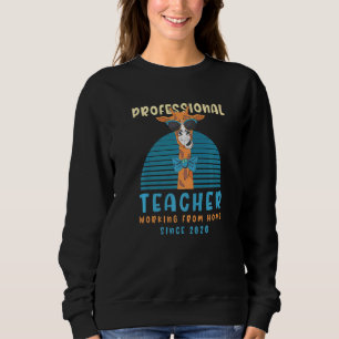 Sweatshirt Travailler à domicile Enseignant Vie Enseignant Ll