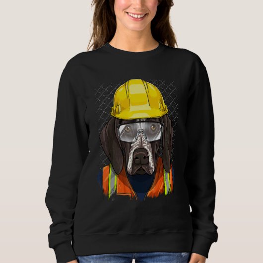 Sweatshirt Travailleur du bâtiment Pointer allemand à poil co (Devant)