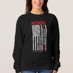 Sweatshirt Travailleur postal à la retraite Drapeau américain