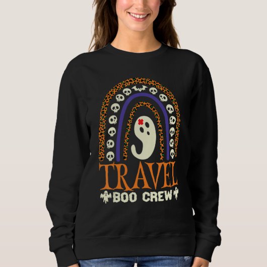 Sweatshirt Travel Boo Crew Nurse Halloween Nurses Cute Ghost  (Devant)