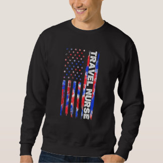 Sweatshirt Travel Nurse Nursing Tie Dye American Flag 4th Of 