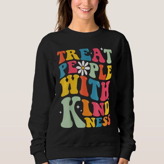 Sweatshirt Treat People With Kindness Retro TPWK Inspirationa (Devant)