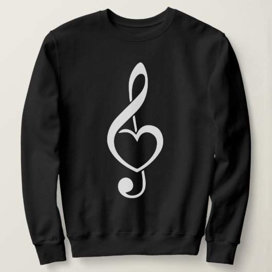 Sweatshirt Treble Clef Heart Music Note (Design devant)