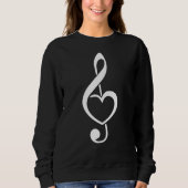 Sweatshirt Treble Clef Heart Music Note (Devant)