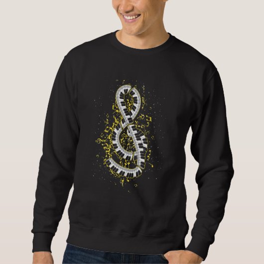 Sweatshirt Treble Clef Keyboard Music Notes Pianiste Piano Pl (Devant)