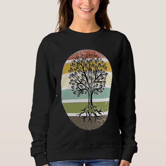 Sweatshirt Tree of life Retro Nature Outdoor (Devant)