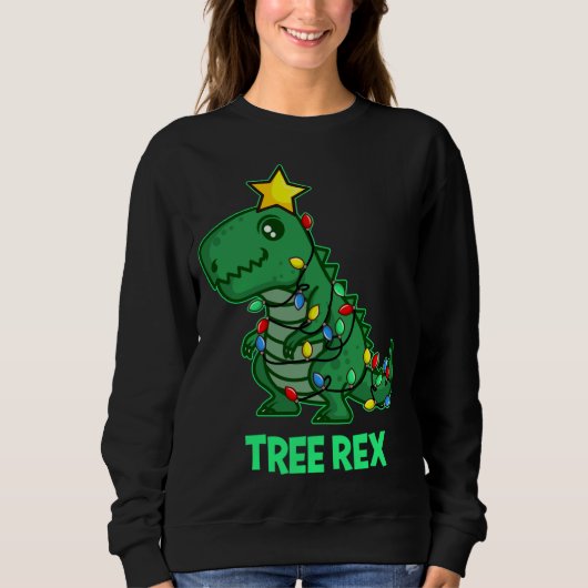 Sweatshirt Tree Rex Funny Mignonne Retro Christmas Dino (Devant)