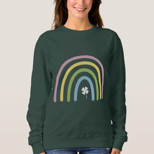 Sweatshirt Trèfle à quatre feuilles Arc-en-ciel Saint Patrick (Devant)