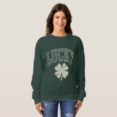 Sweatshirt Trèfle Chanceux de la Saint-Patrick Vintage (Devant entier)