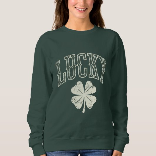 Sweatshirt Trèfle Chanceux de la Saint-Patrick Vintage (Devant)