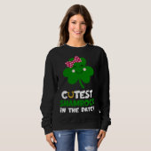 Sweatshirt Trèfle le plus mignon du patch St Patricks Day Enf (Devant entier)