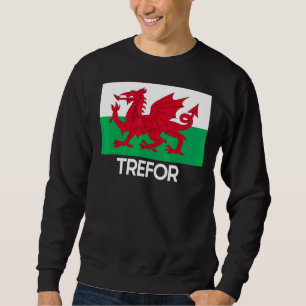 Sweatshirt Trefor Wales Welsh Flag Baner Y Ddraig Goch