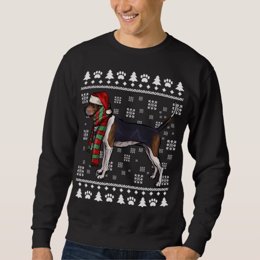 Sweatshirt Trek Walker Coonhound Chien Santa Hat Xmas Vilain (Devant)
