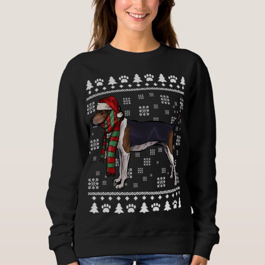 Sweatshirt Trek Walker Coonhound Chien Santa Hat Xmas Vilain  (Devant)