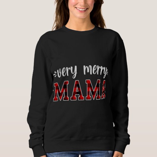 Sweatshirt très joyeux Mama Joyeux pyjamas de famille de Noël (Devant)