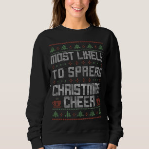 Sweatshirt Très Probable De Diffuser Noël Cheer Funny Ugly S