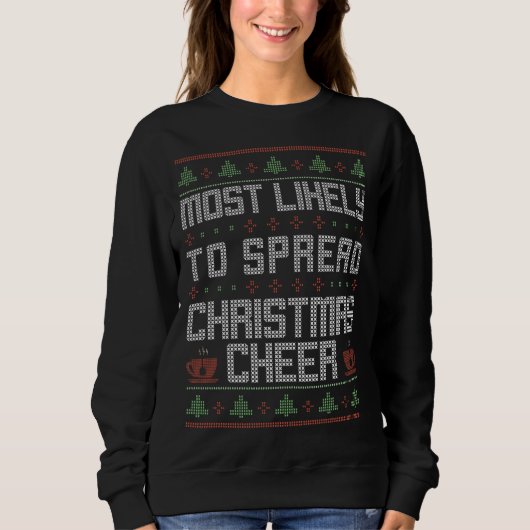Sweatshirt Très Probable De Diffuser Noël Cheer Funny Ugly S (Devant)
