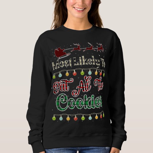 Sweatshirt Très Probable De Manger Tous Les Cookies Buffalo P (Devant)