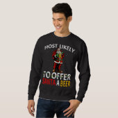 Sweatshirt Très Probable D'Offrir À Père Noël Une Bière Boire (Devant entier)