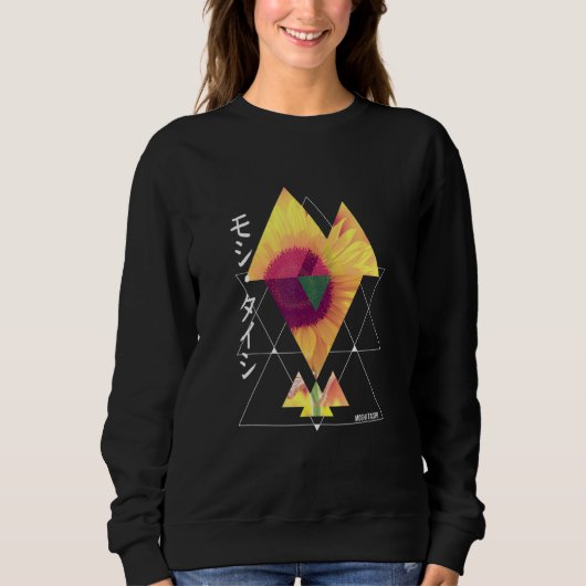 Sweatshirt Triangle esthétique Tournesol Streetwear Tendance (Devant)