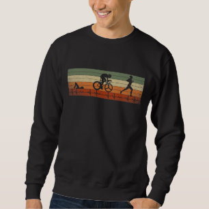Sweatshirt Triathlon Heartbeat Swimming Cycling Athle