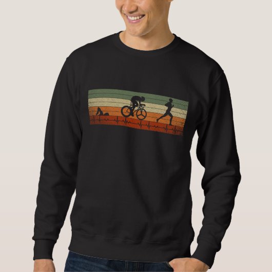 Sweatshirt Triathlon Heartbeat Swimming Cycling Athle (Devant)