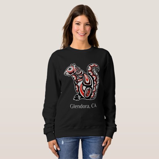 Sweatshirt Tribal Squirrel Glendora CA PNW Native American (Devant entier)