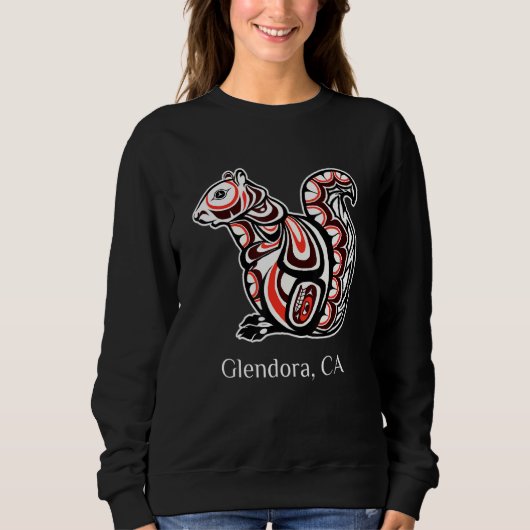 Sweatshirt Tribal Squirrel Glendora CA PNW Native American (Devant)