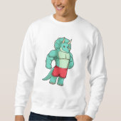 Sweatshirt Tricératops comme Bodybuilder à Bodybuilding (Devant)