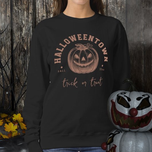 Sweatshirt Trick d'Halloween ou traiter le Citrouille orange 