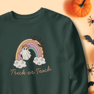 Sweatshirt Trick Teach Rainbow Halloween Professeur de fantôm