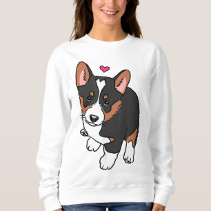 Sweatshirt Tricolore Corgi Chien Chien Coquelicot, Corgi Corg