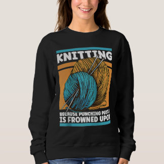 Sweatshirt Tricot Parce que Frapper les Gens Est Désapprouvé